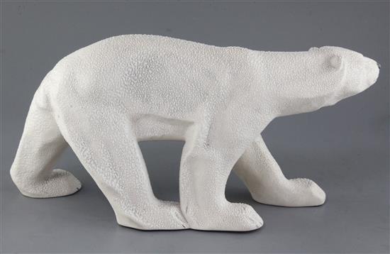 A Sevres MNF model of a polar bear, 18in.